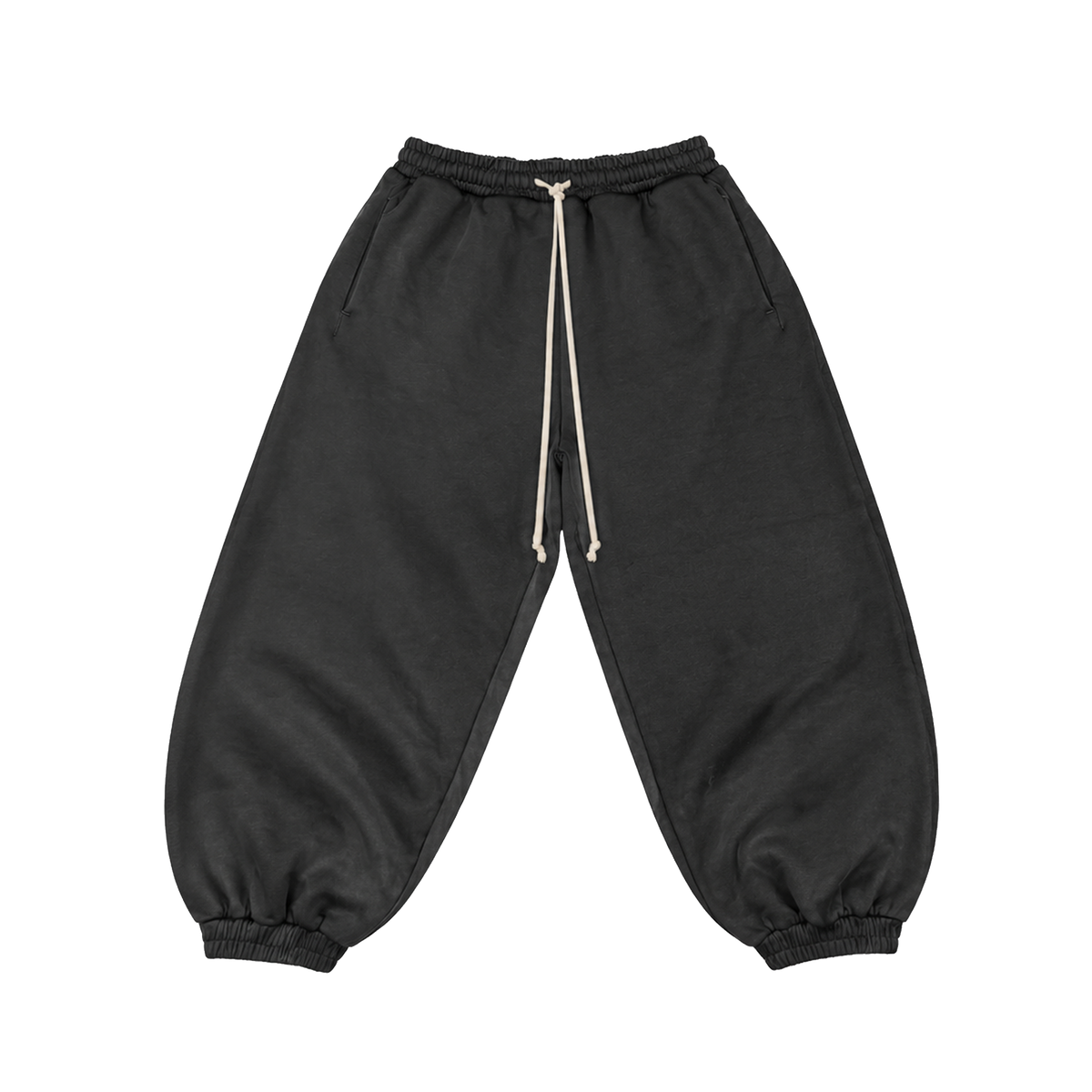 BLACK TERRY SWEATPANTS